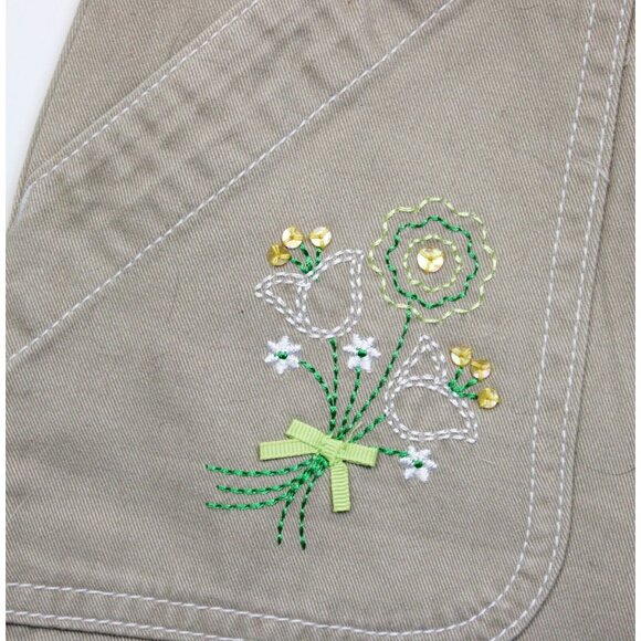 NEW 2006/05 Gymboree Prep Club Khaki Pants 10 Spring Tulip Flower Wide Leg Capri - Picture 4 of 7